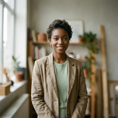 Stylish Editorial Headshot of a Confident Young Model