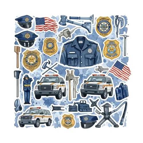 American Military & First Responders Watercolor Collage