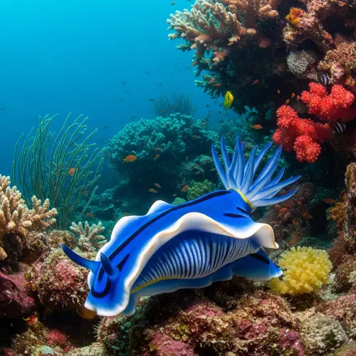 Glaucus Atlanticus Blue Dragon Sea Slug in Coral Reef