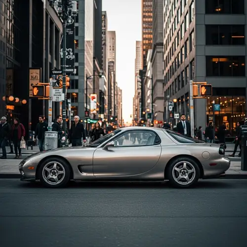 Sleek Mazda RX7 Sports Car in Urban Setting
