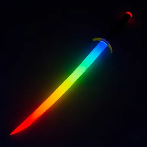 Vibrant Neon Rainbow Sword Art