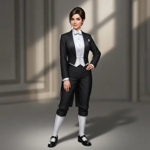 Hailee Steinfeld Black Tuxedo Outfit with Mary Jane Shoes