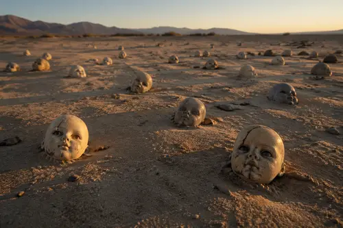 Eerie Desert Doll Heads: A Haunting Photography Journey