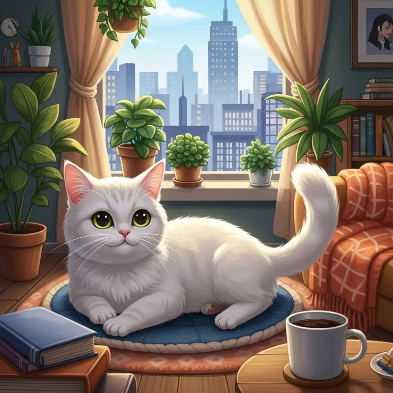 Adorable Cat Relaxing in Urban Setting