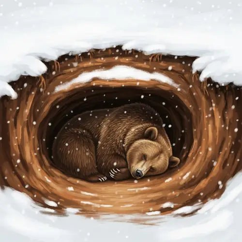 Bear Hibernating Underground: Nature's Peaceful Retreat