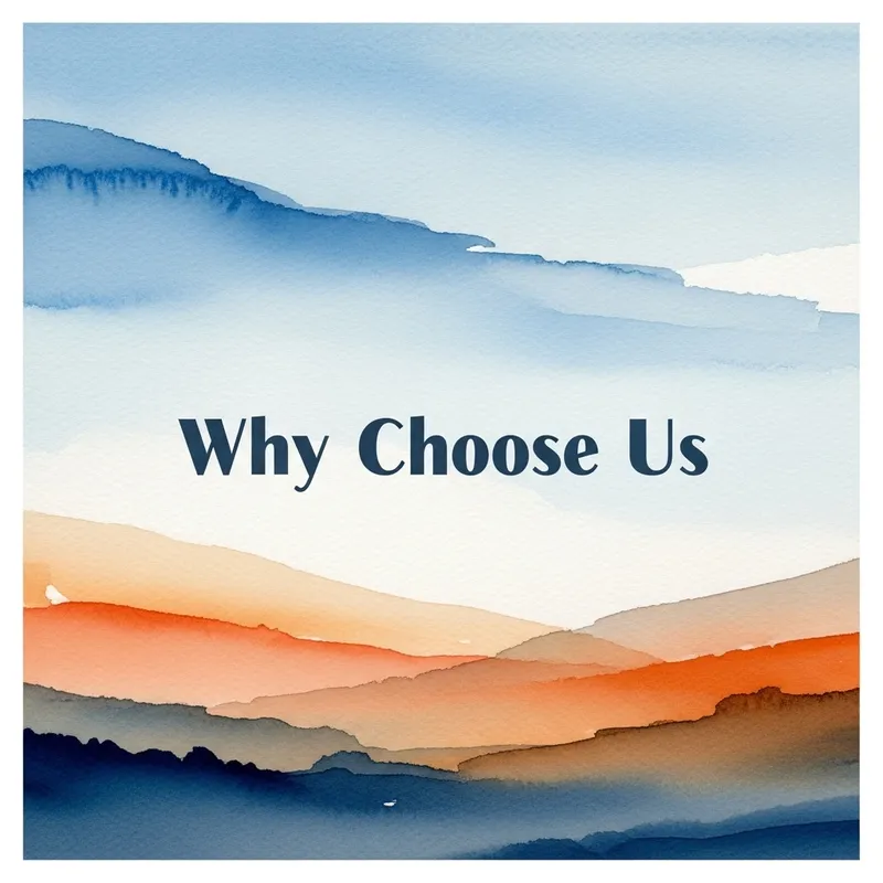 Why Choose Us Watercolor Graphic | Tranquil Design