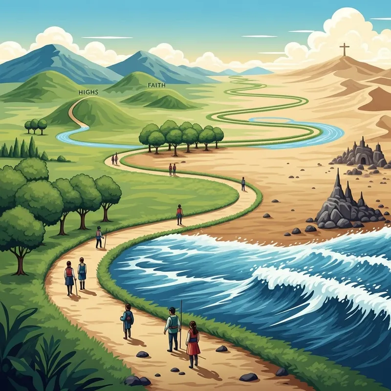 Faith Journey: Winding Path Through Landscape