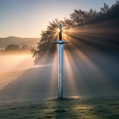 Majestic Sword Tree in Serene Landscape