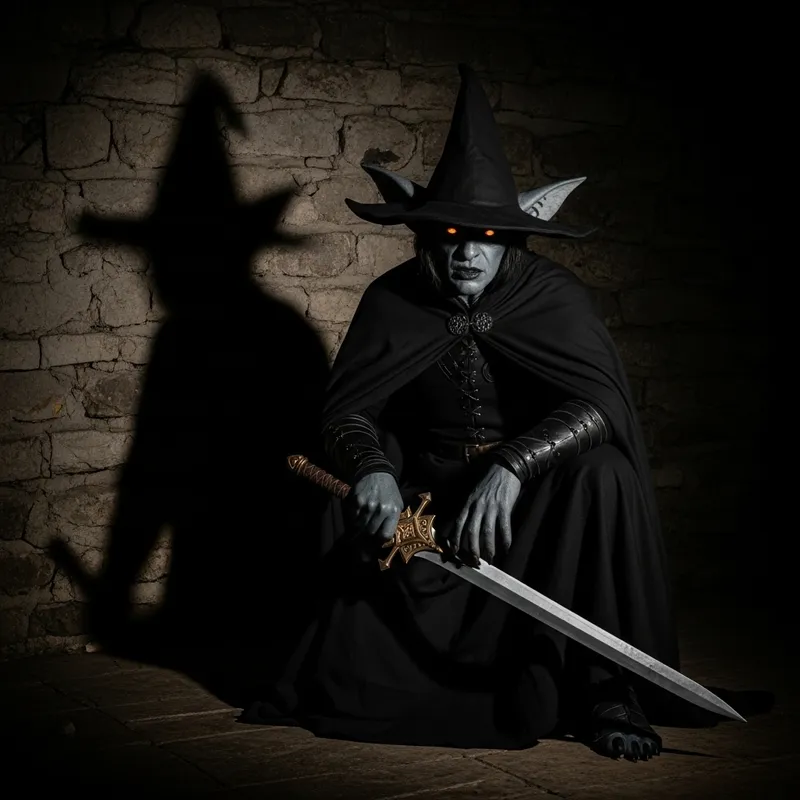 Mysterious Changeling Warlock: Dark Fantasy Art