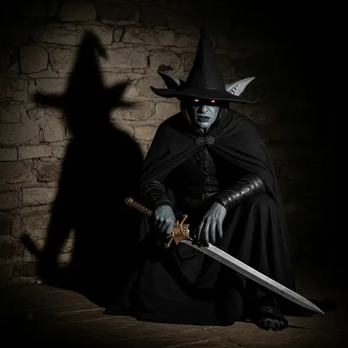 Mysterious Changeling Warlock: Dark Fantasy Art