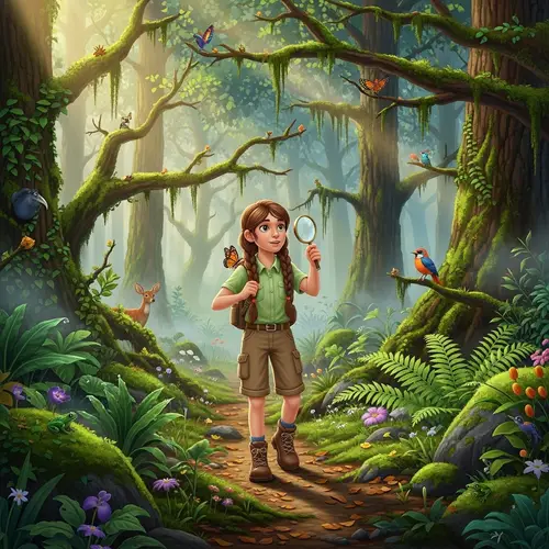 Vibrant Forest Exploration: Girl Nabi's Adventure
