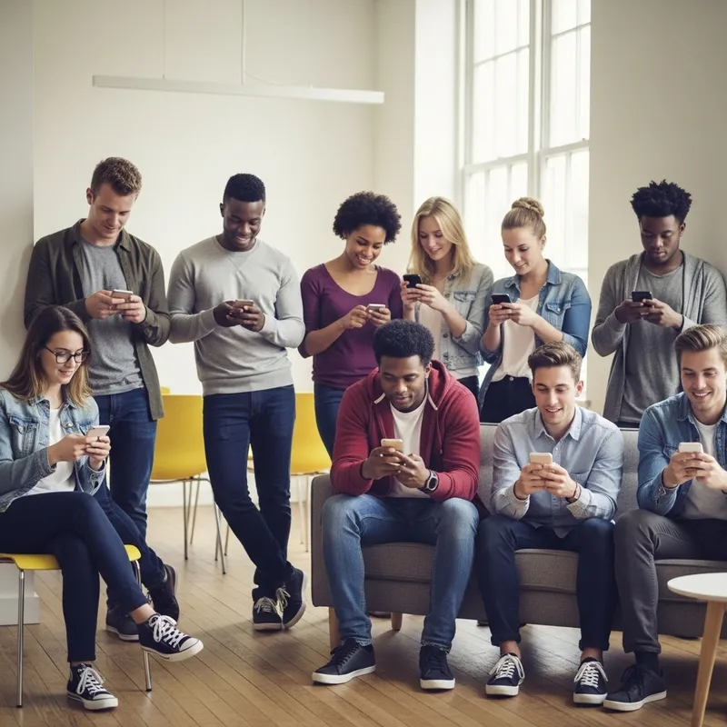 Students Engaged with Cellphones | Diverse Learning Environment