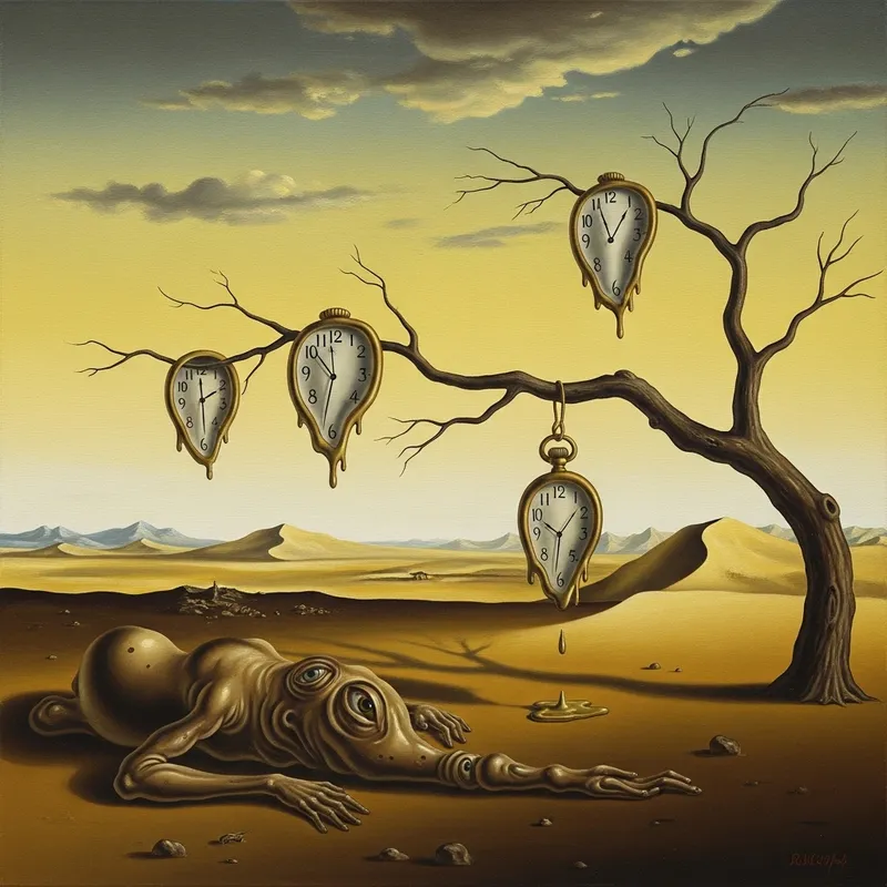 Salvador Dali's Surrealistic Painting of Time and Memory