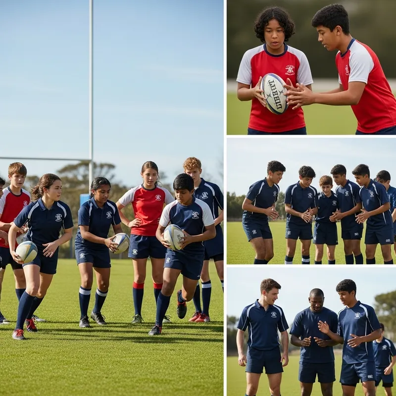 School Rugby Team in Action