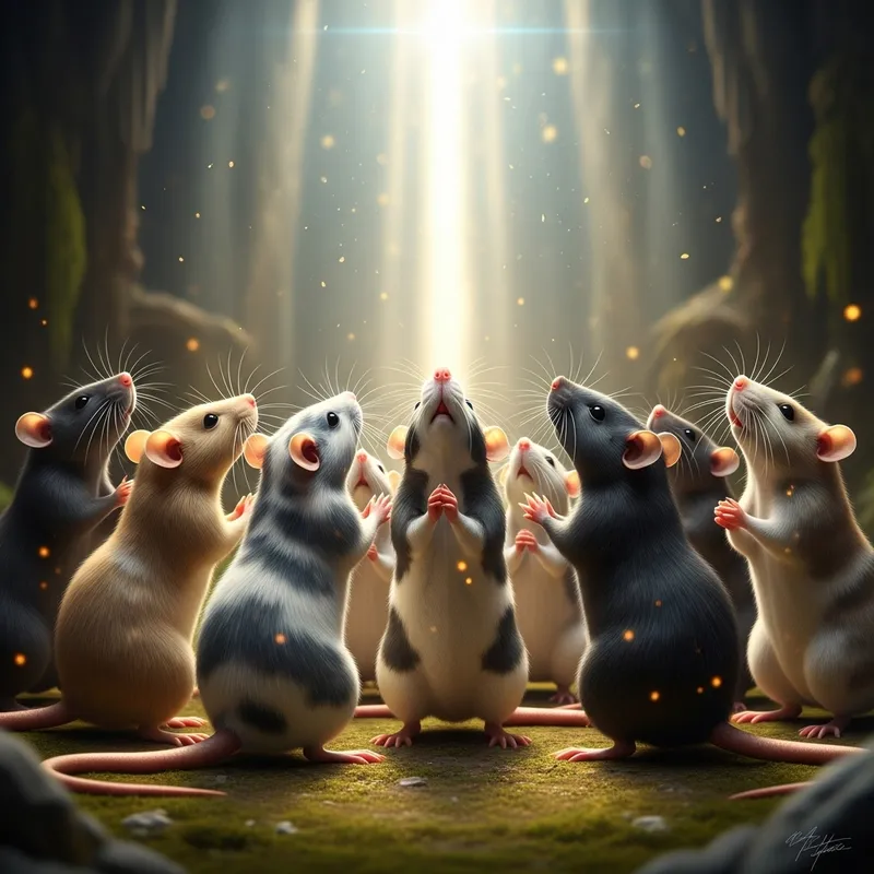 Decorative Rats Worshiping the Light Decorative Rats Worshiping the Light