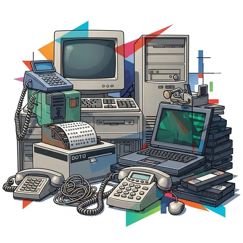 Obsolete IT Equipment Abstract Art