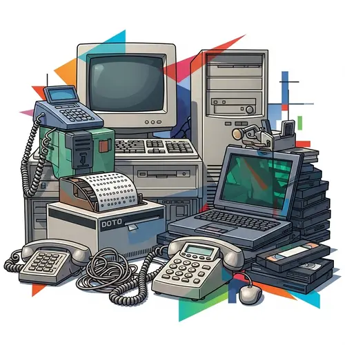 Obsolete IT Equipment Abstract Imagery