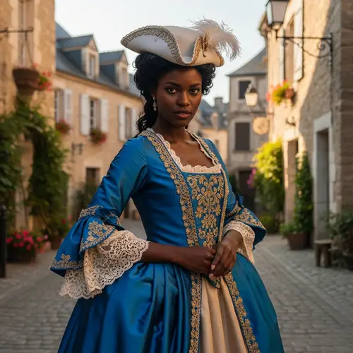 Stunning Realistic Scene in France with Black Woman in Traditional Attire
