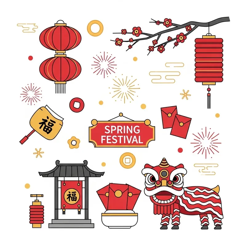 Minimalist Interpretation of Traditional Chinese New Year Symbols