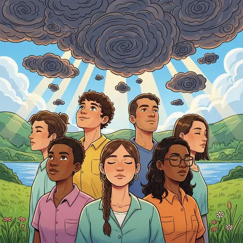 Mental Resilience Illustration: Overcoming Negative Thoughts