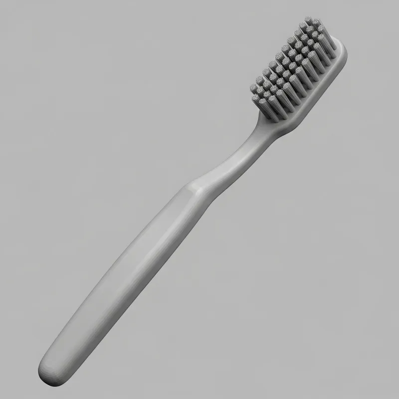 3D Toothbrush in Gray Shades - Modern Design