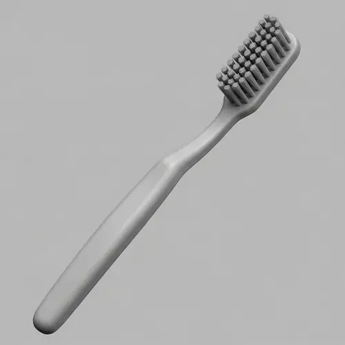 3D Toothbrush Model - Simple and Practical Design in Gray Tones