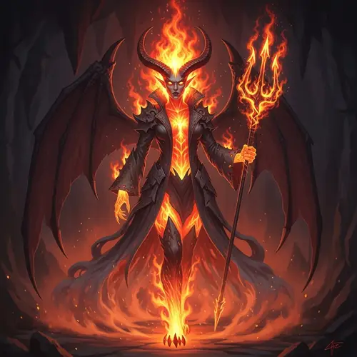 Fiery Demoness | Haunting Image of Demon in Flames