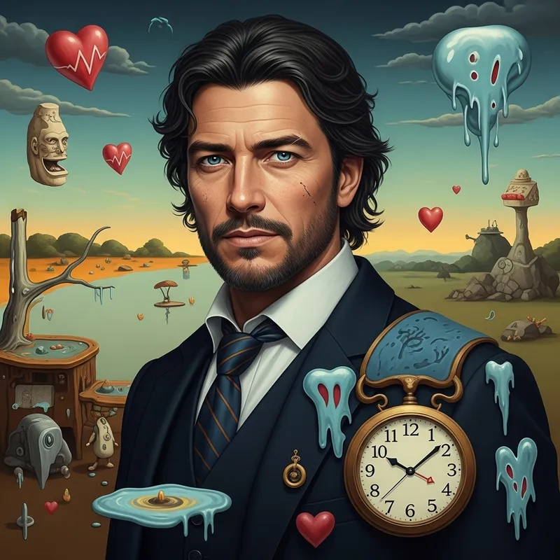 Dreamlike Surrealism: Man Embodying Father, Brother, Friend Roles