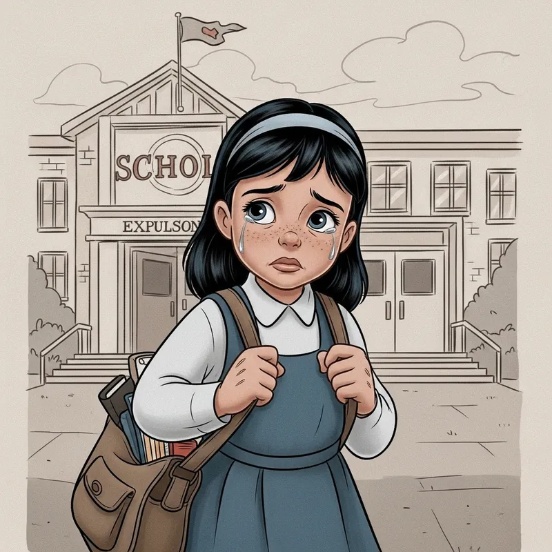 Heartbreaking Disney Style Illustration of a Girl's School Expulsion
