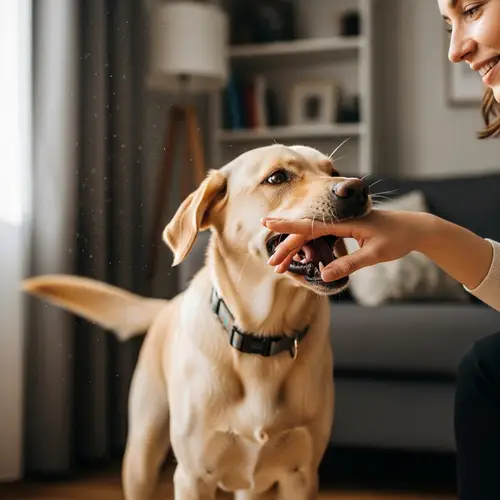 Playful Dog Biting Owner's Hand - Training Tips