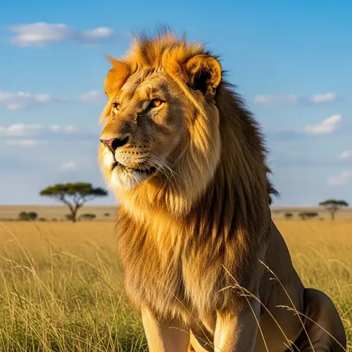 Majestic Adult Lion in African Savannah | Wildlife Photography