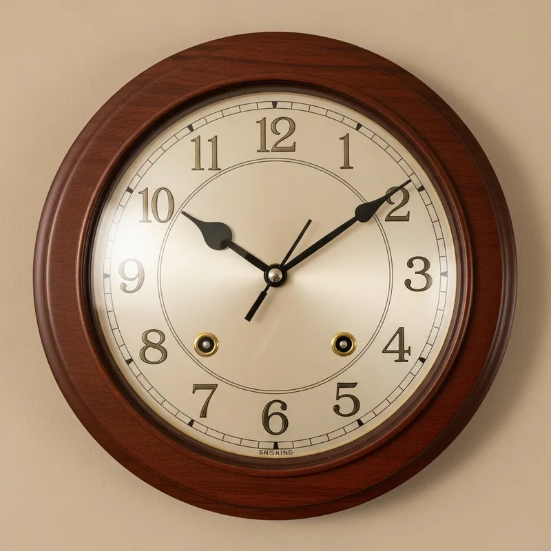 Elegant Mahogany Wall Clock - Passage of Time in 12 Hours