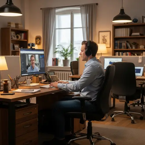 Real-Time Teams Meeting in Professional Office Environment