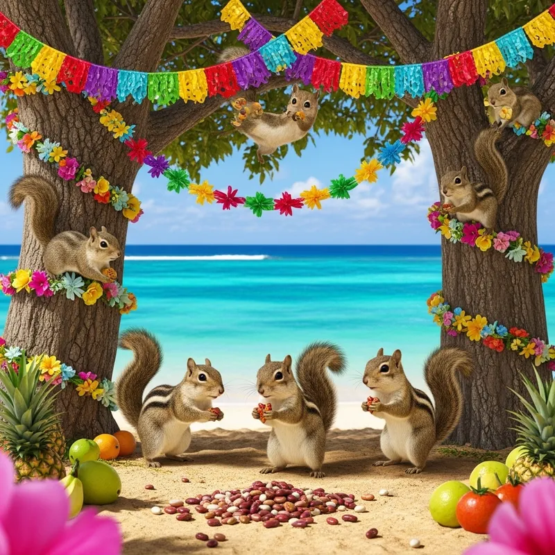 Squirrels with Beans at Hawaii Fest | Lively Island Celebration
