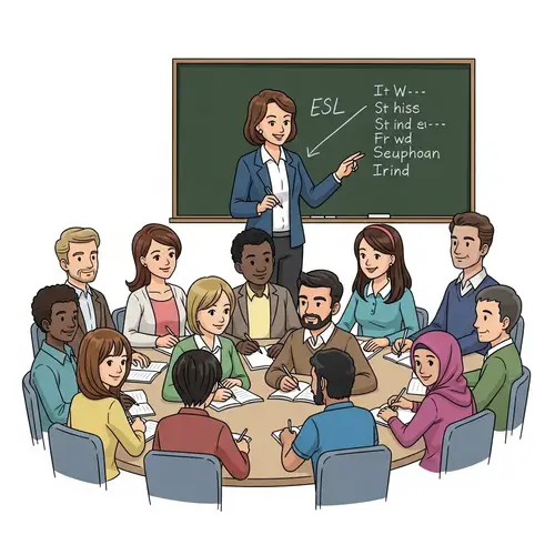 Dynamic University ESL Class with Diverse Students