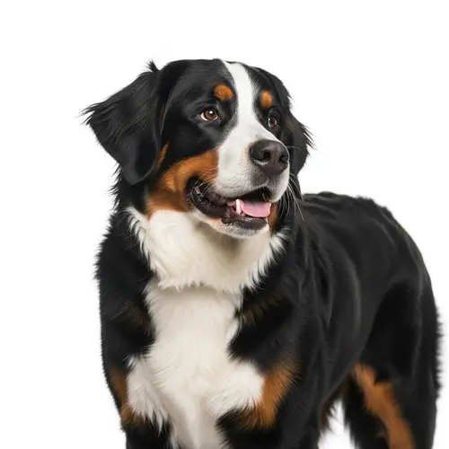 Cheerful Bernese Mountain Dog with Lustrous Fur