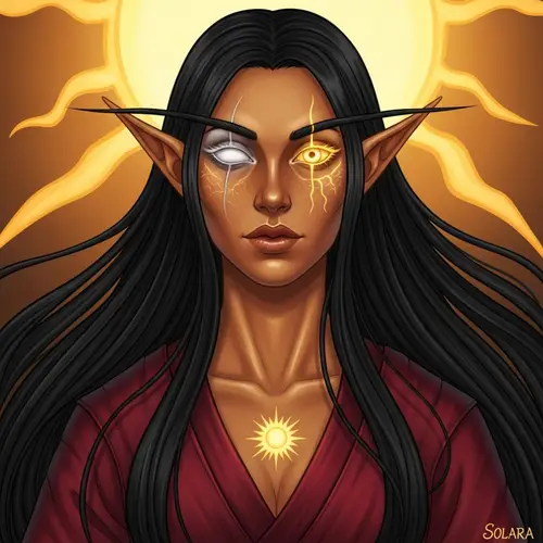 Solara: Radiant Sun-Elf Character Art