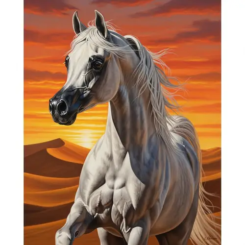 Stunning Arabian Horse Oil Painting
