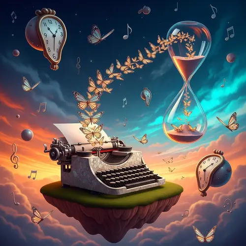 Surrealistic Butterflies: Dream-like Scene with Abstract Objects