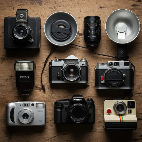 Vintage and Modern Photographic Cameras with Flash | Photography Enthusiasts