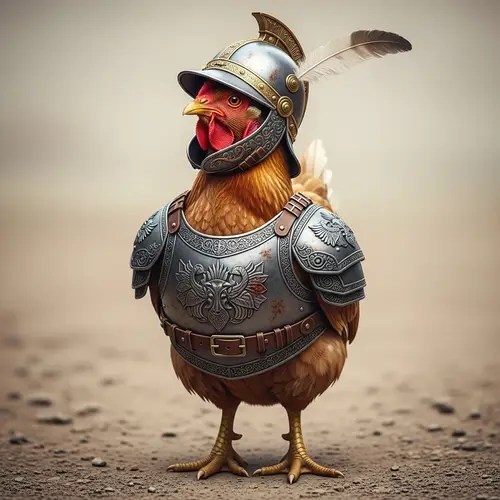 Brave Chicken Soldier in Ornate Armor | Online Store