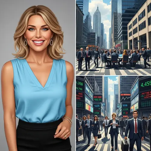 Hyper Realistic Woman Portrait & Modern City Business Scene