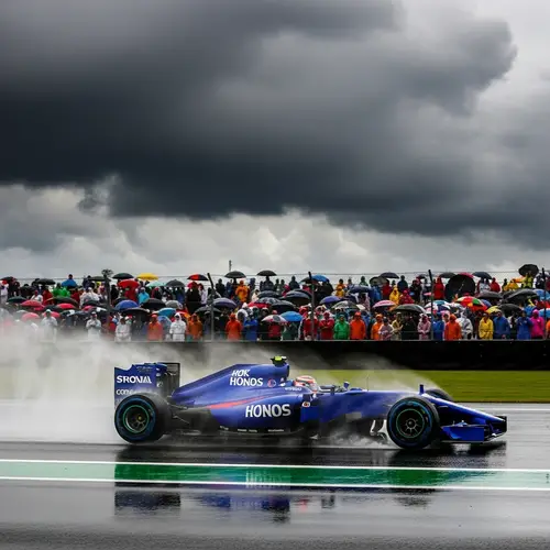 Exciting Formula 1 Car Racing in the Rain