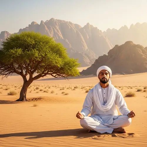 Serene Desert Meditation: Tranquility Amidst Nature's Beauty