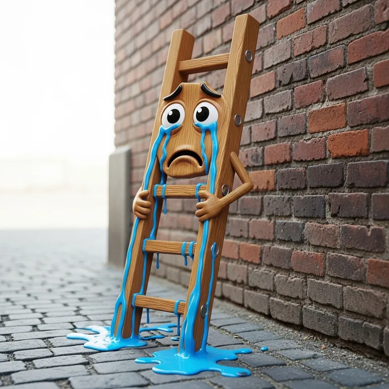 Crying Ladder: A Unique Emotional Illustration Crying Ladder: A Unique Emotional Illustration