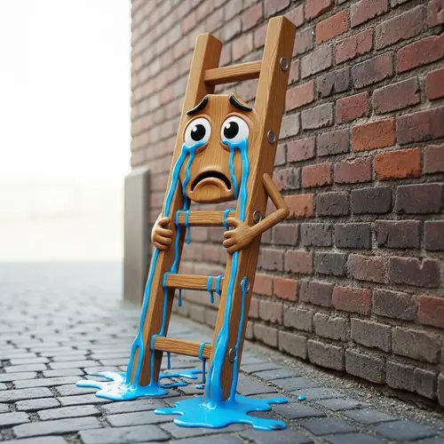 Crying Ladder: A Unique Emotional Illustration