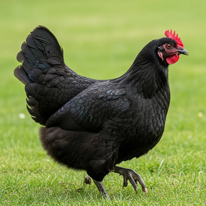 Beautiful Black Hen in the Sun