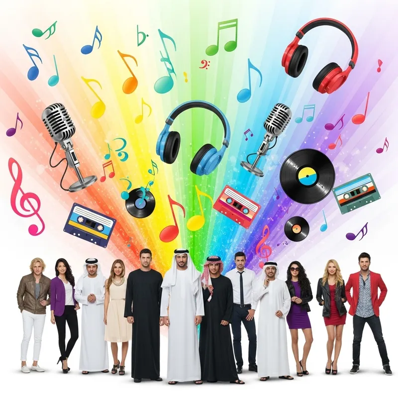 Vibrant Pop Music Celebration | Colorful Musical Imagery