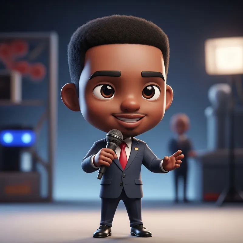 Chibi-Style Pixar Character Giving Motivating Speech