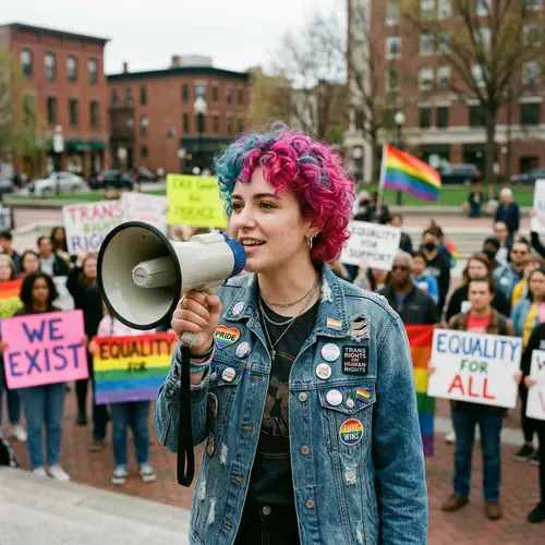Progressive LGBTQ Activist Model with Colorful Hair